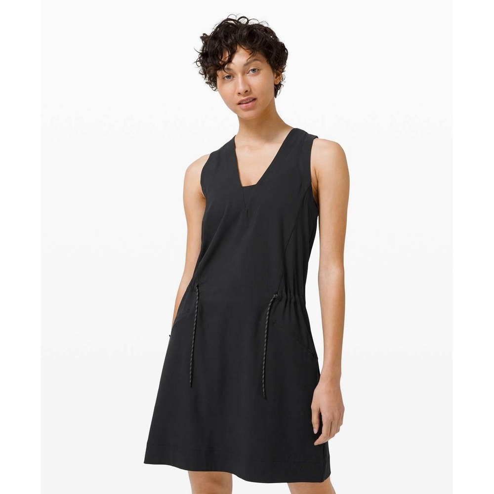 Lululemon Dynamic Days Dress Women's 4 Black Sleeveless Athleisure Outdoor Comfy